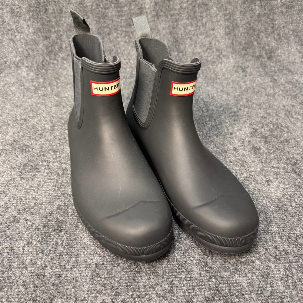 Men's Hunter Chelsea Rain Boots Matte Gray‎ Rubber Waterproof Size 11 Spring